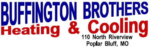 Buffington Brothers Heating & Cooling 1990s logo with Poplar Bluff address