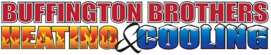Buffington Brothers Heating & Cooling 2000s logo with flames and ice typography