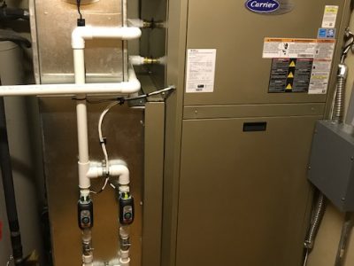 Residential HVAC system upgrade after installation.